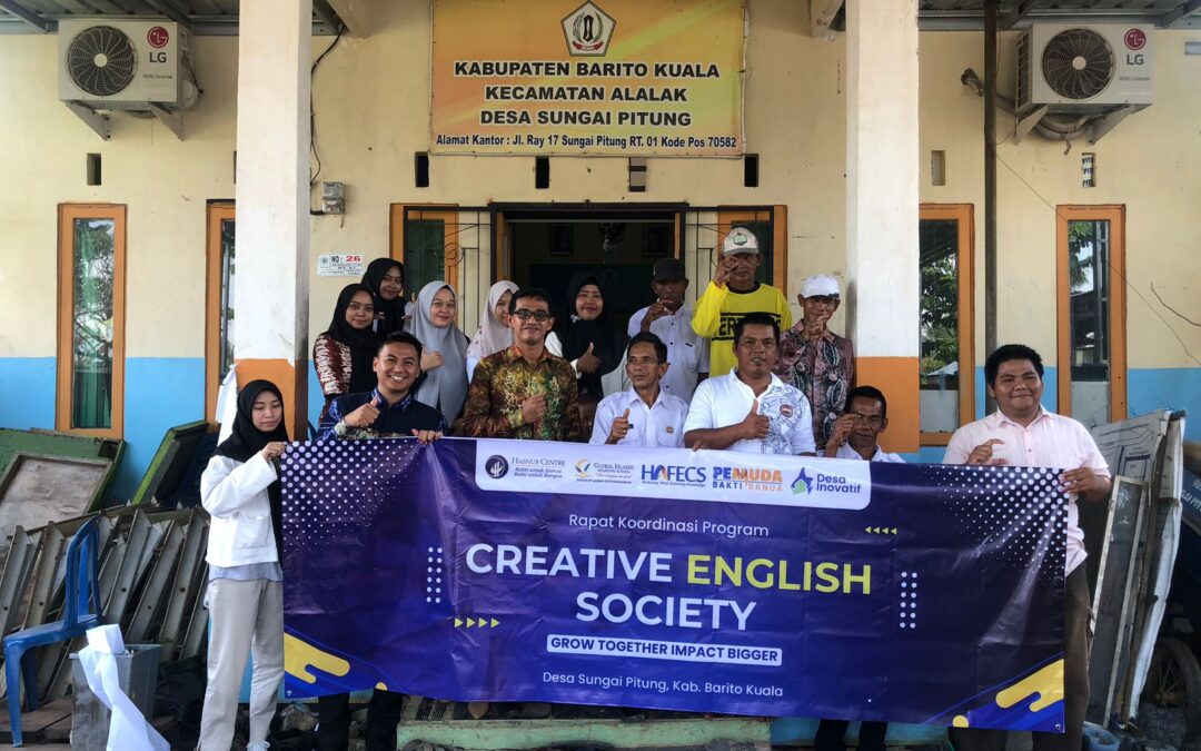 HAFECS sebagai salah satu kolaborator Program Creative English Society (CES) Sambangi Aparat Desa Sungai Pitung