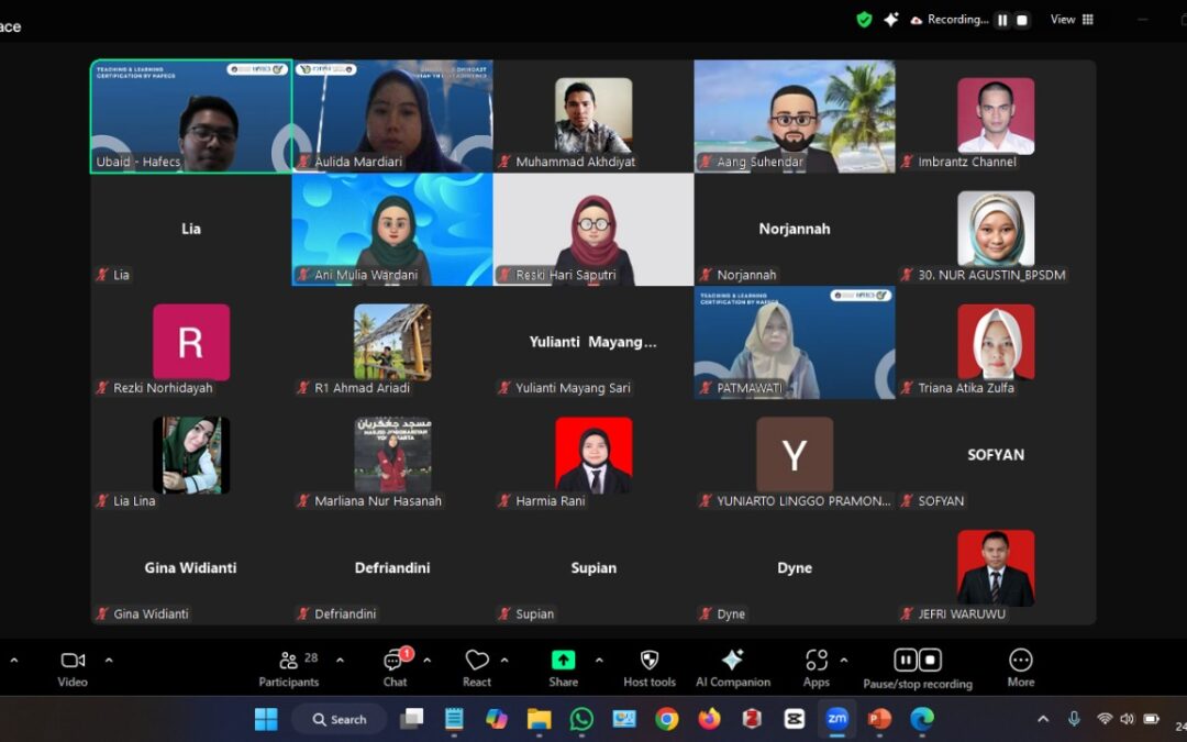 HAFECS SELENGGARAKAN “ONLINE TRAINING FOR TLC” UNTUK GURU DARI BERBAGAI JENJANG